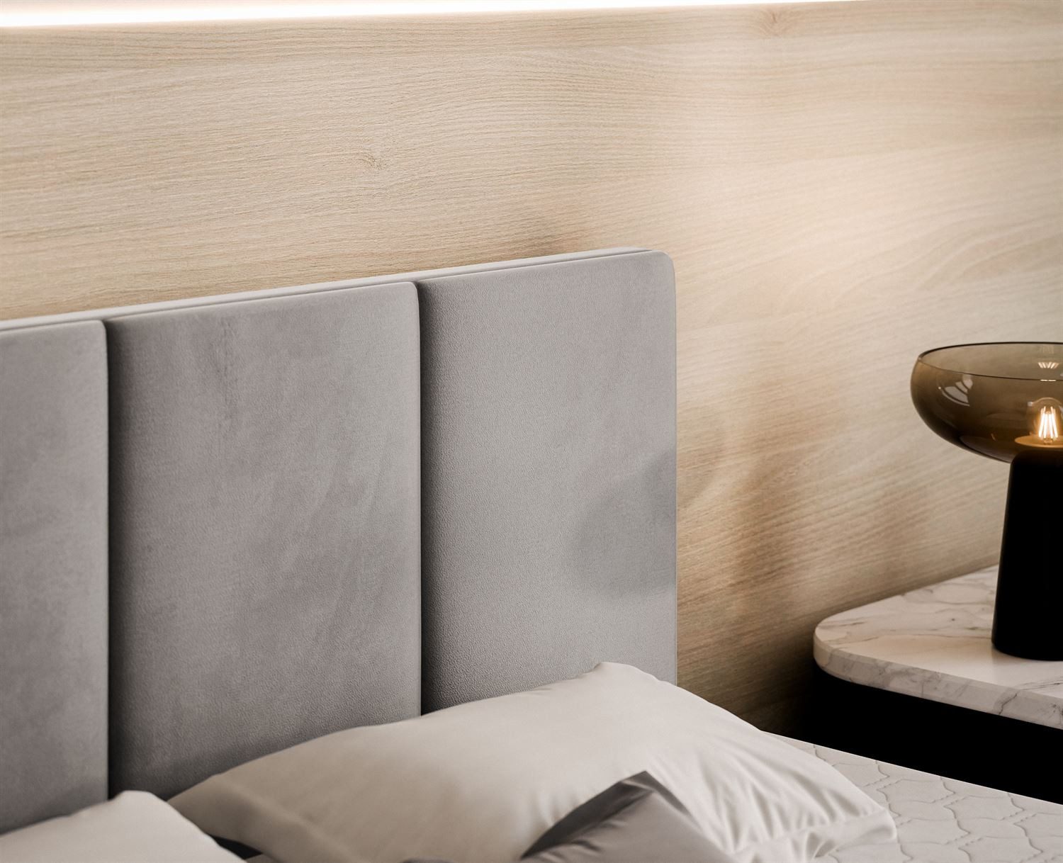 Lookway Boxspringbett ELZA – Komfortables und modernes Polsterbett für jedes Schlafzimmer (mit Bettkasten und Matratze), komfortabel gepolstertes, hohes Kopfteil