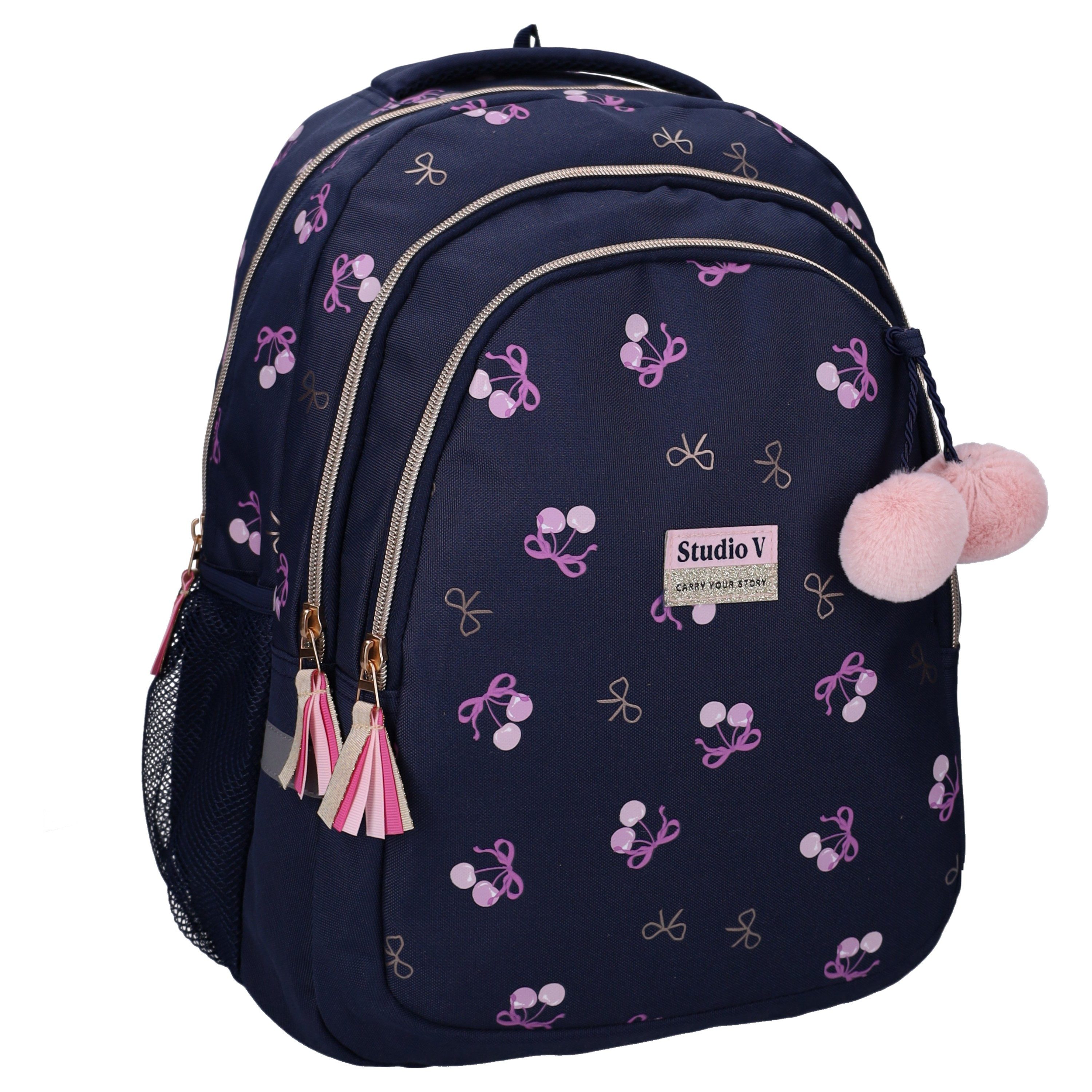 Studio V Rucksack Cheeky Cherry Mädchen Backpack Schultasche Tagesrucksack 44 cm
