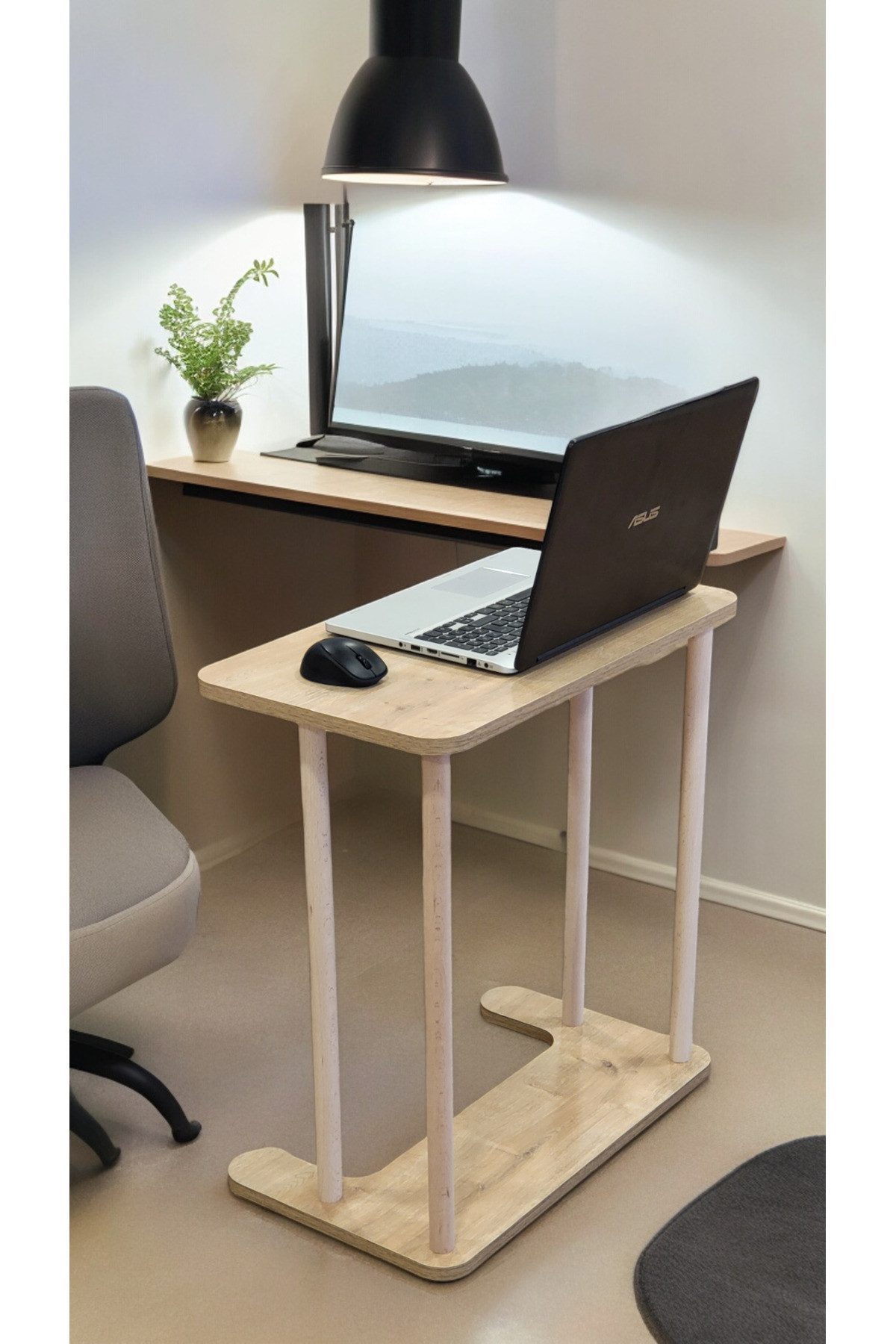 en.casa Laptop-Ständer, (1-tlg., Mobil mit Rollen, unter Sofa schiebbar 91421449)