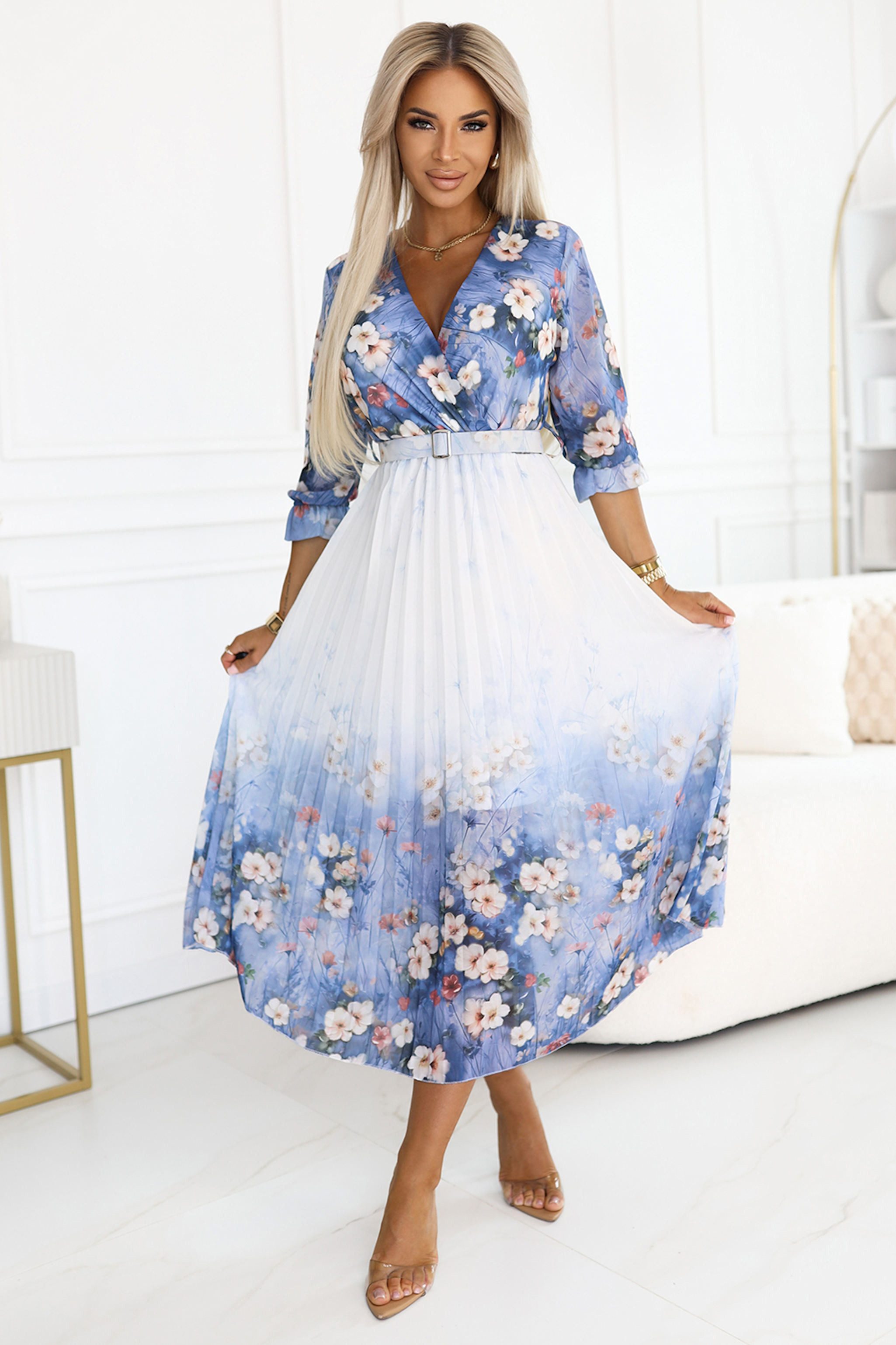 Numoco Sommerkleid Luftiges Midikleid Blumen Maxikleid günstig online kaufen
