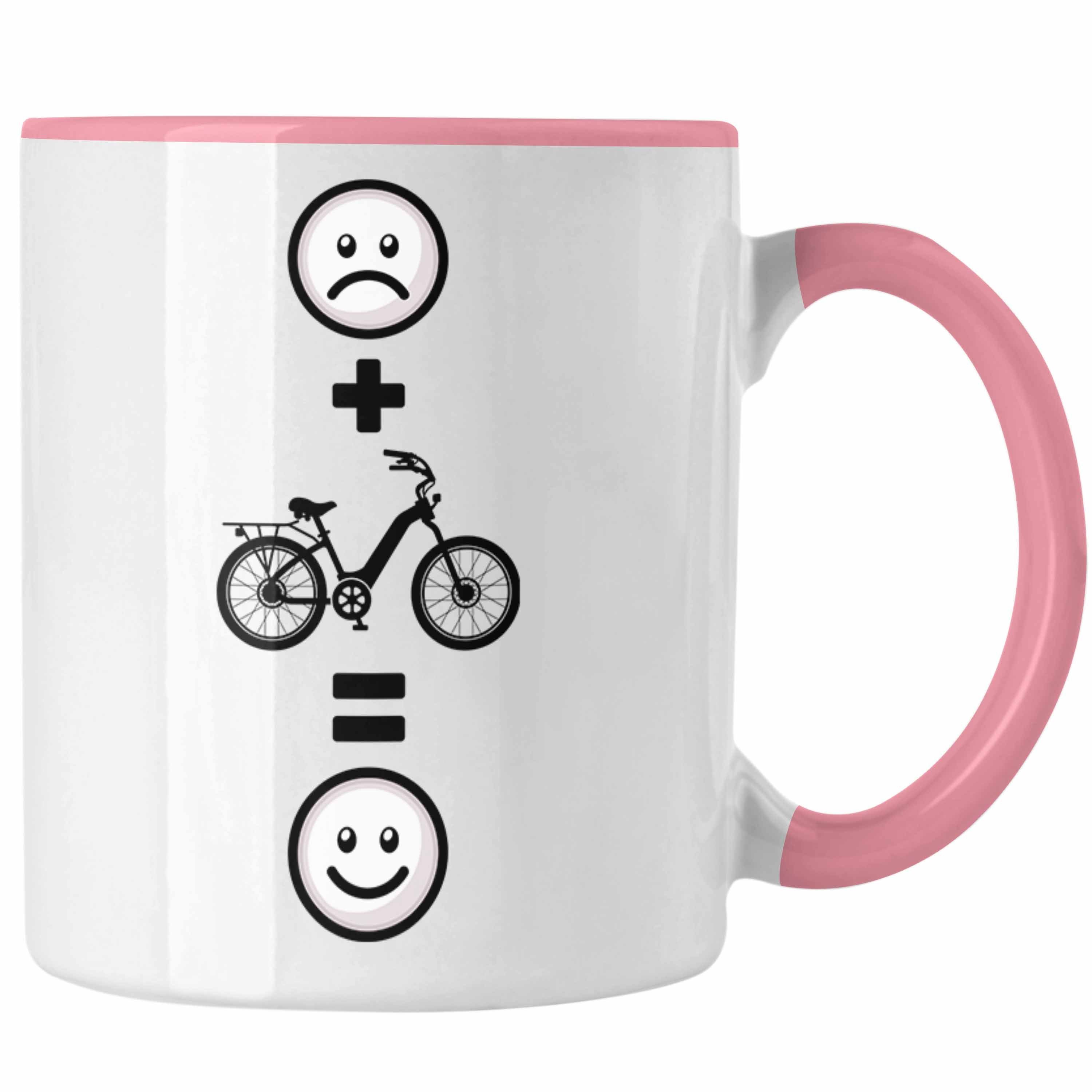 Trendation Tasse E-bike Tasse Geschenk für E-Bike fahrer Geburtstag Lustige Geschenkide Rosa