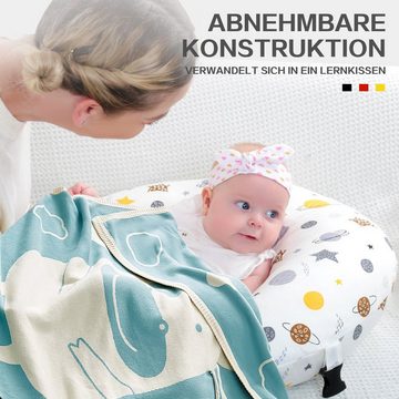 MAGICSHE Stillkissen Futterkissen für Mütter 3-teiliges U-förmiges Stillkissenset, abnehmbares Babykissen aus 100% Baumwolle