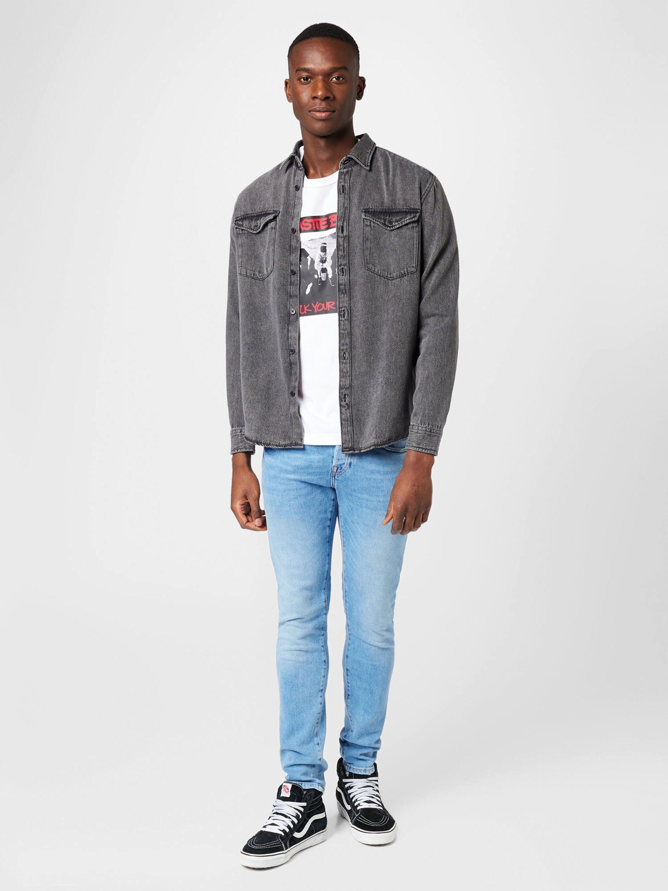 medium (1-tlg) Esprit Langarmhemd washed grey