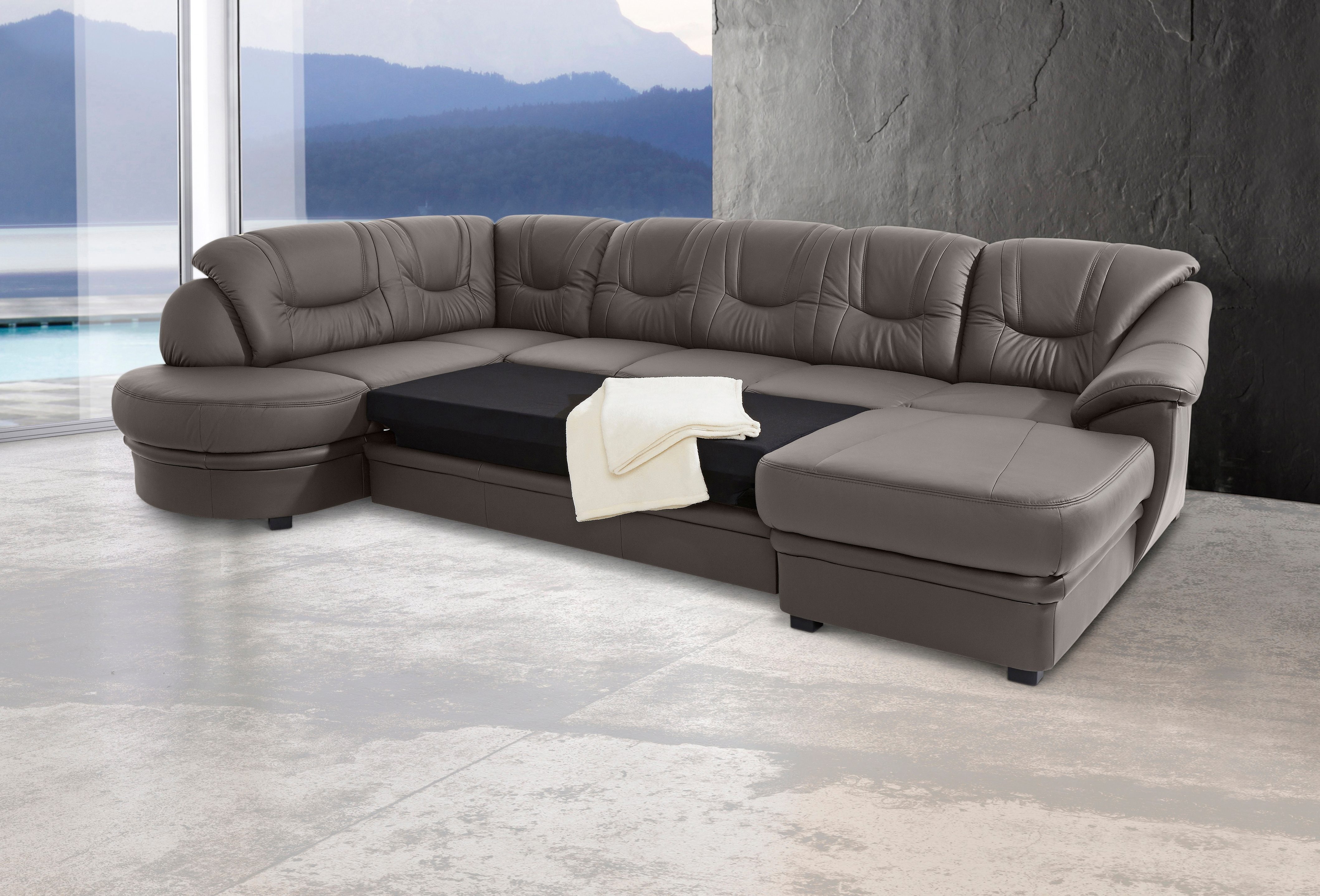 sit&more Wohnlandschaft Savoni U-Form, wahlweise mit Bettfunktion