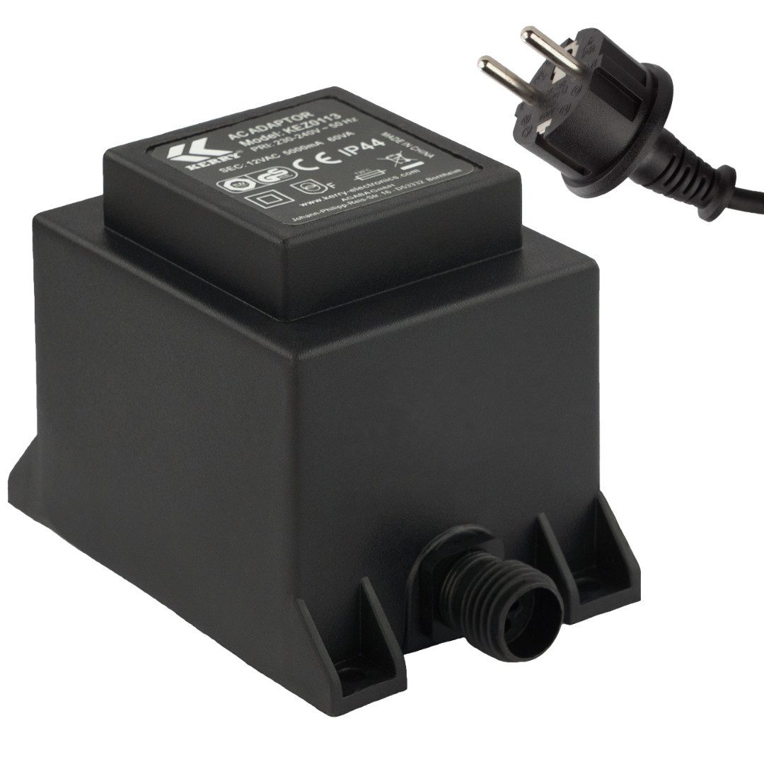 12V, 60VA /60W Trafo/Transformator AC/AC IP44 kez0113 LED Beleuchtung LED Trafo