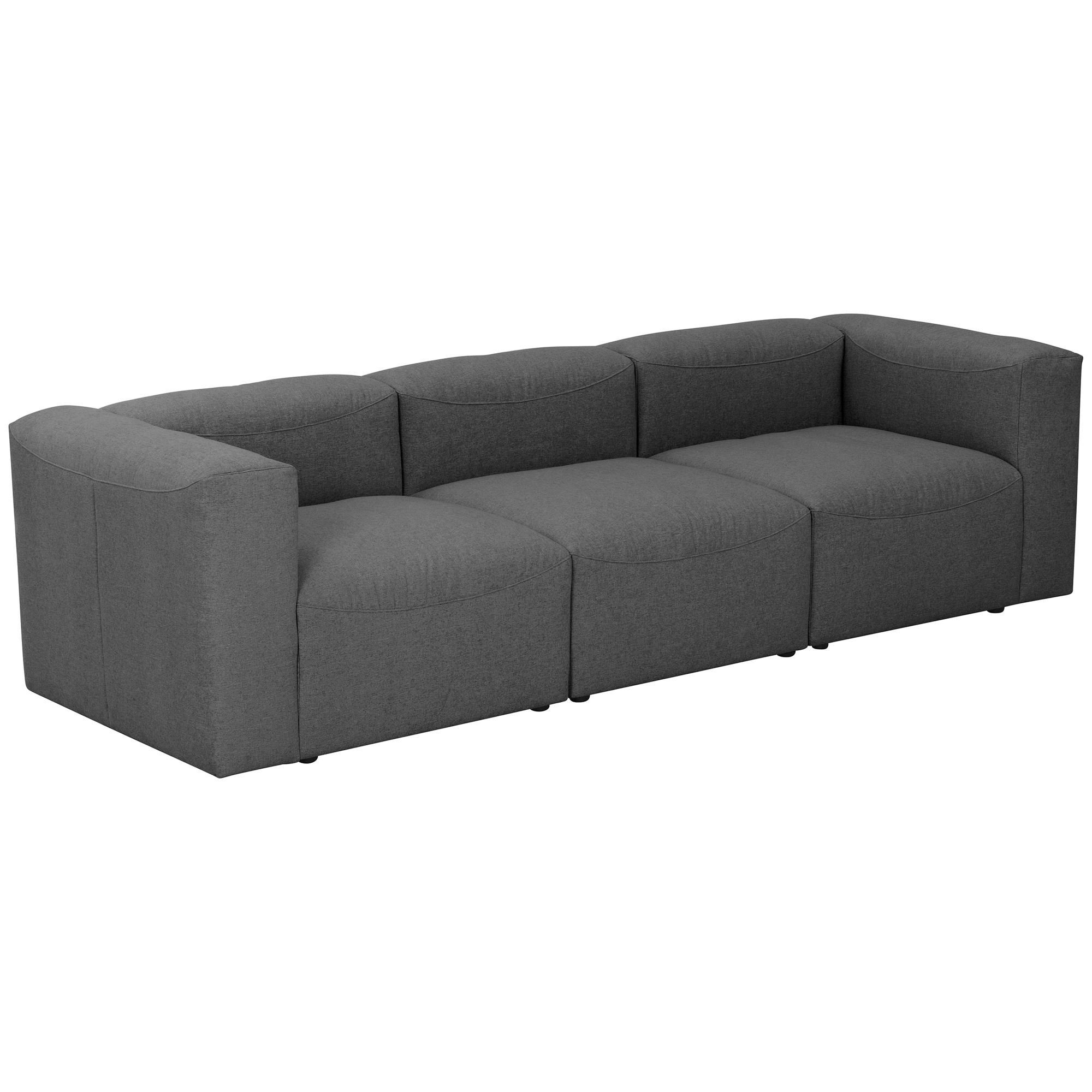 Sparpreis verarbeitet,bequemer Sofa Sitz Kessel inkl. 1 Kunststoff, Teile, Kostenlosem Kaleigh Versand aufm hochwertig Bezug 3-Sitzer Flachgewebe Sofa 58