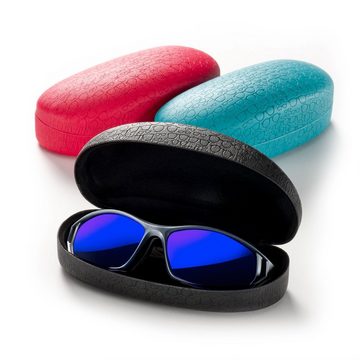FEFI Brillenetui Großes Hardcase Sport- und Sonnenbrillen Etui, Set aus 1 Etui + hochwertigem Mikrofasertuch