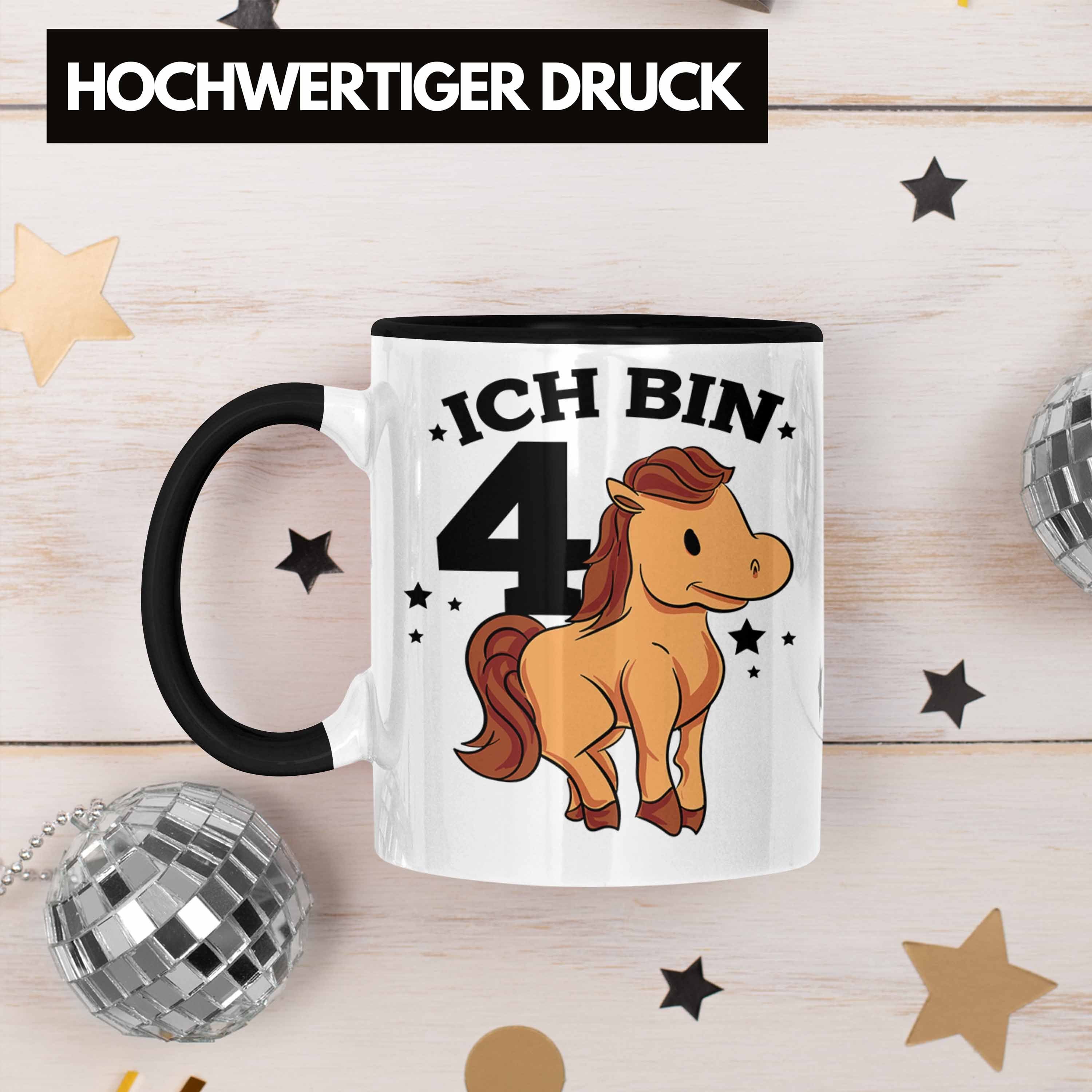 Lustige Schwarz Tasse Trendation Geburtstag für Mädchen Pferdefans 4. Pferde-Motiv Reiter Tasse