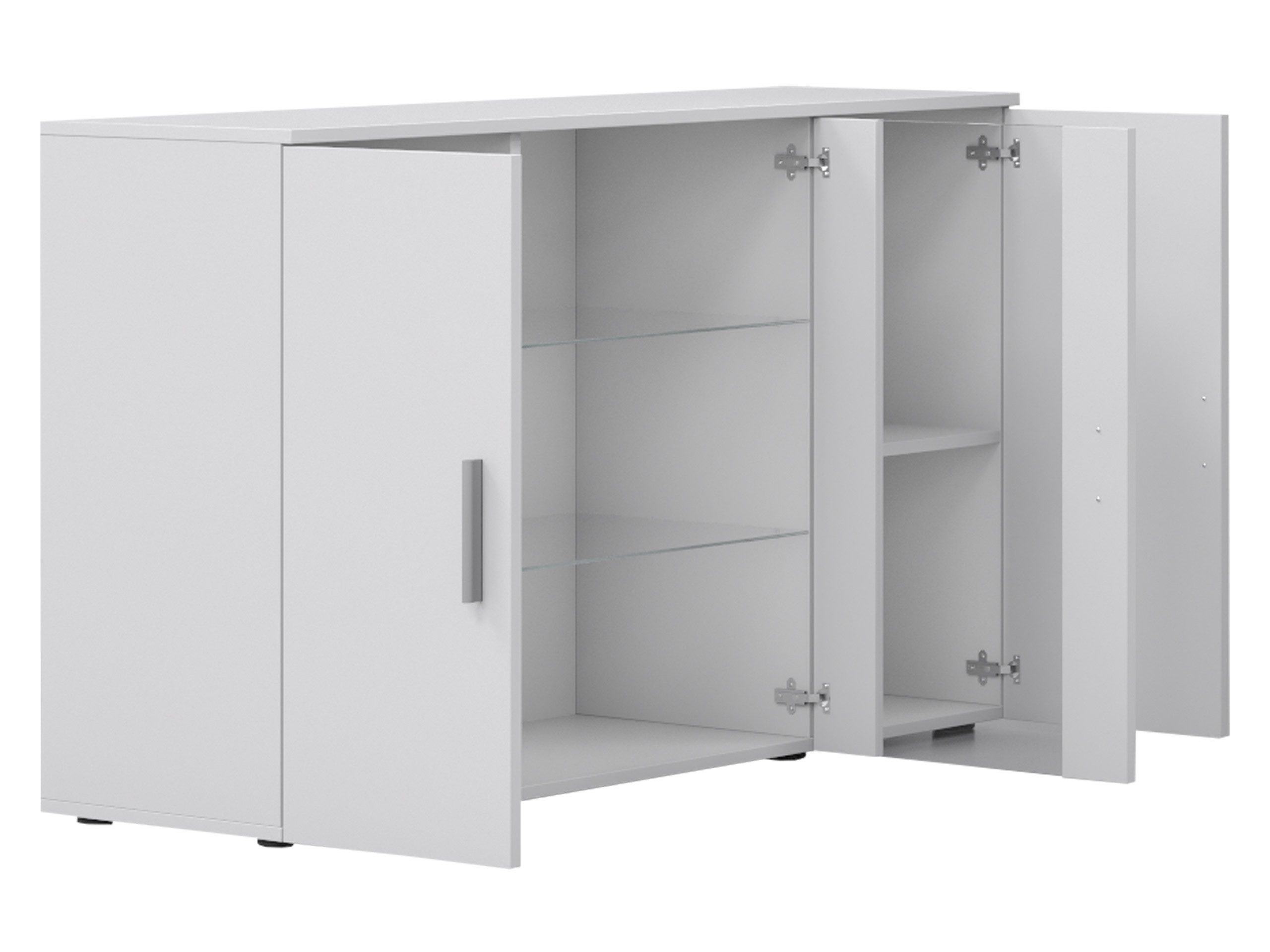 MIRJAN24 Kommode Soho S07 (mit drei Drehtüren), 120x41x80 cm, Beleuchtung als Option