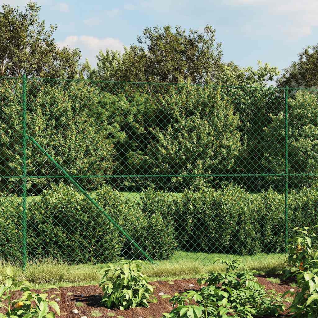 vidaXL Gartenzaun Maschendrahtzaun Grün 1,6x10 m, (1-St)