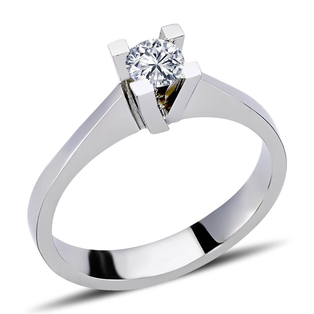 EinStein Diamant Diamantring, 0,29 Carat Diamant Solitär Ring Antragsring 14 Karat Weißgold