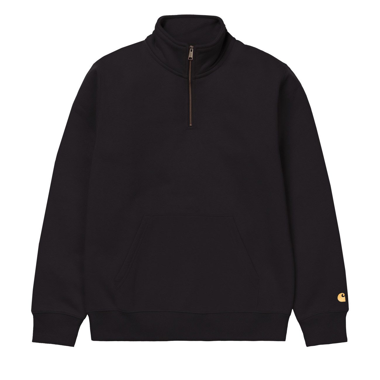 Carhartt WIP Sweatshirt Carhartt WIP Chase Neck Zip Sweat Herren Black Gold