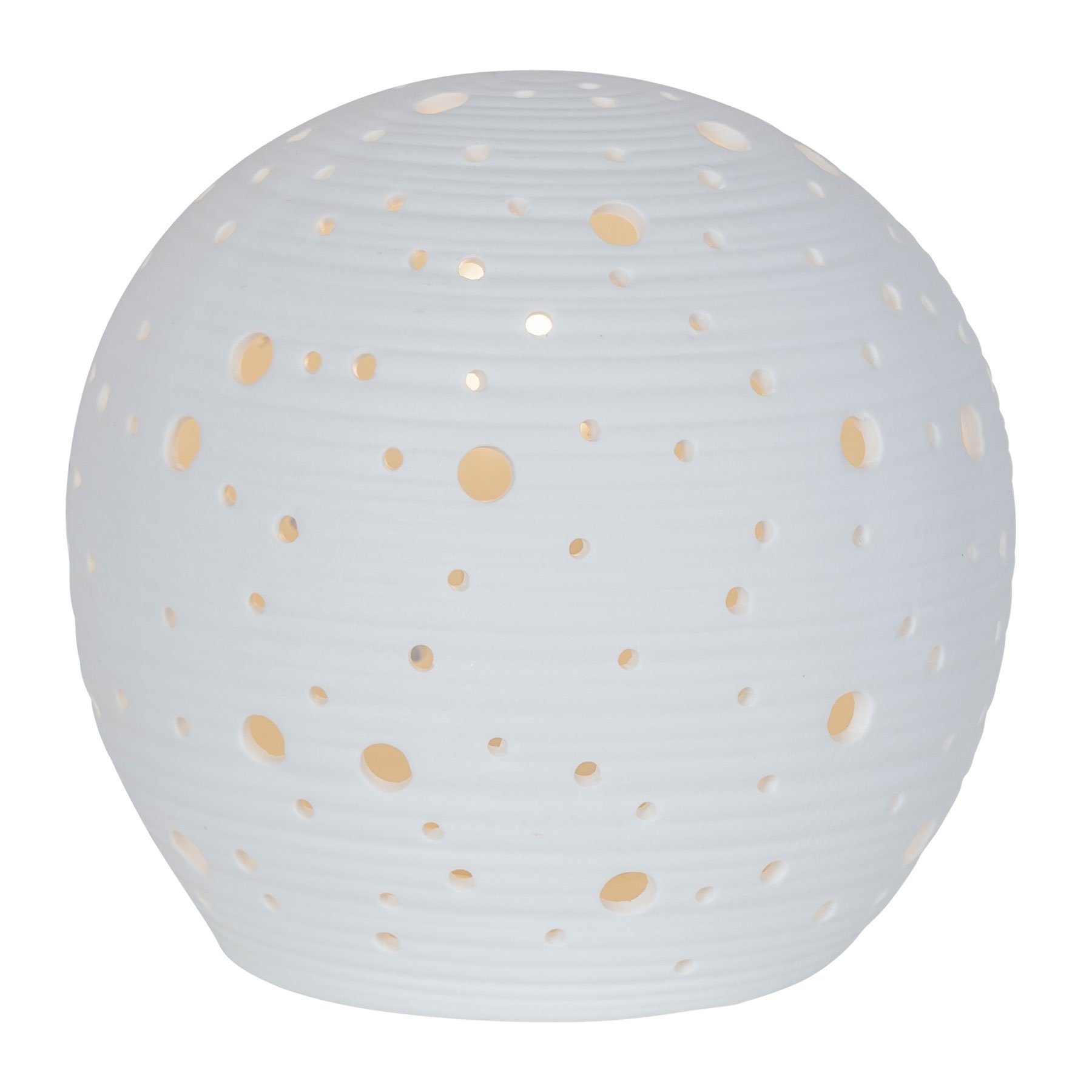 Levandeo® Nachttischlampe, Tischlampe 15cm Kugel Rund Porzellan Lampe Leuchte Tischdeko Weiß