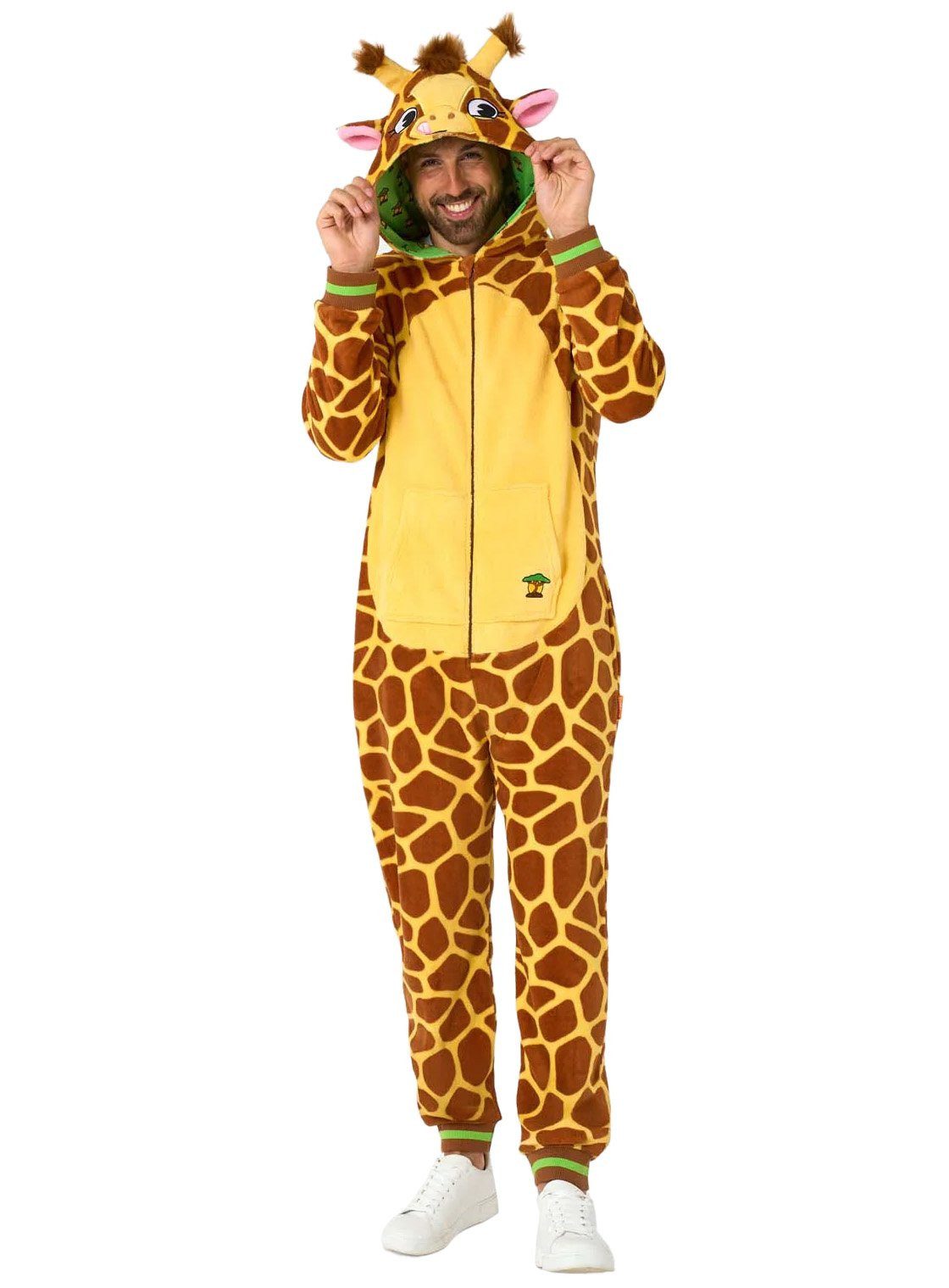 Opposuits Kostüm Giraffe Onesie, Der Overall beweist: jedes Tier eignet sich zum Kuscheln!
