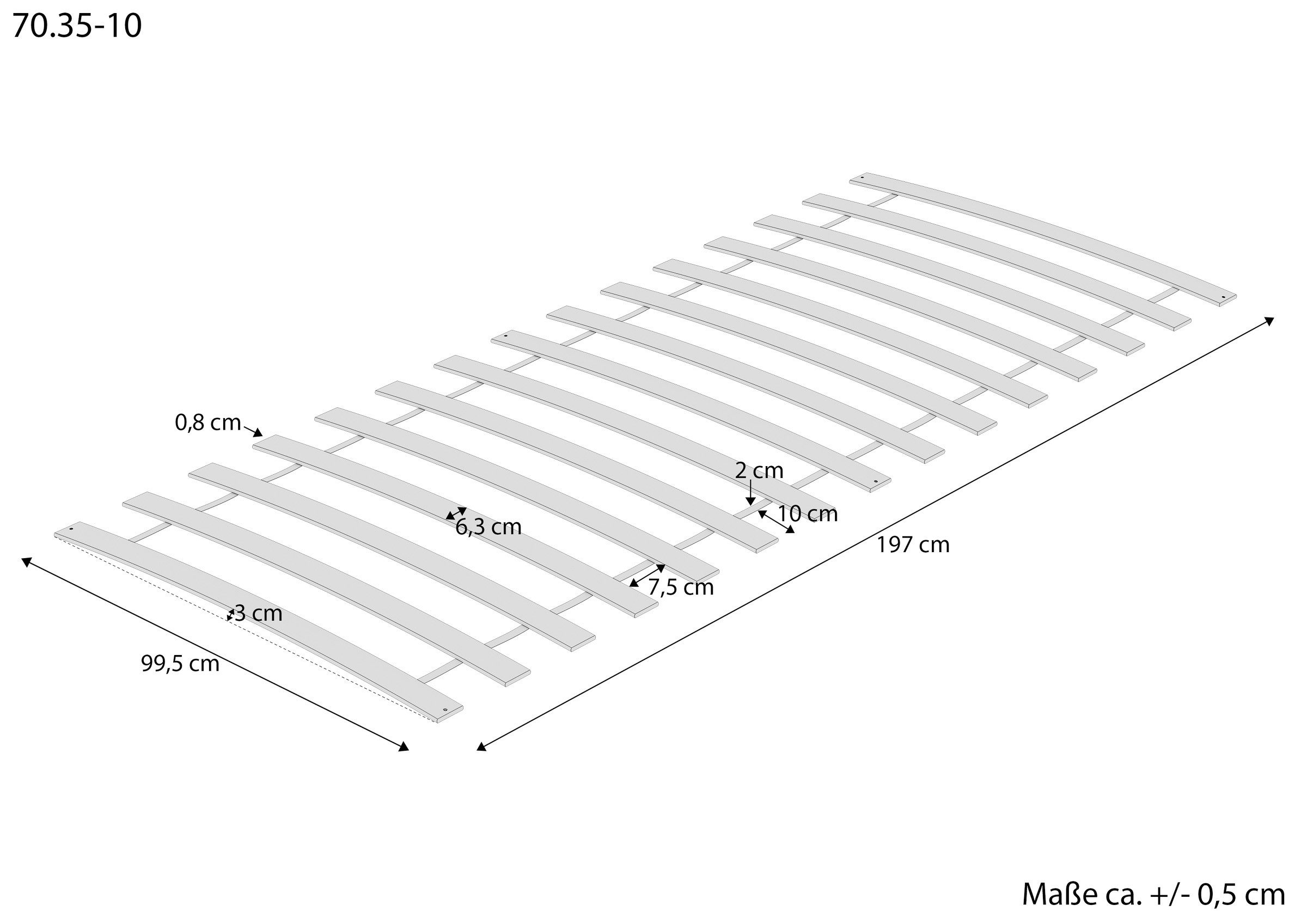 Rollrost Rollroste aus Federholzleisten Buche-/Birke, ERST-HOLZ, 15 Leisten