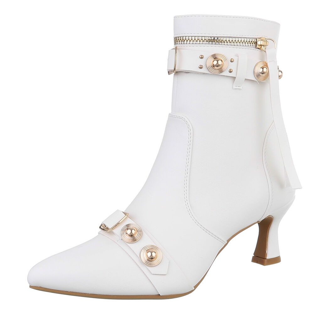 Ital-Design Damen Abendschuhe Party & Clubwear Сапогиette (87740180) Pfennig-/Stilettoabsatz Сапогиetten in Weiß