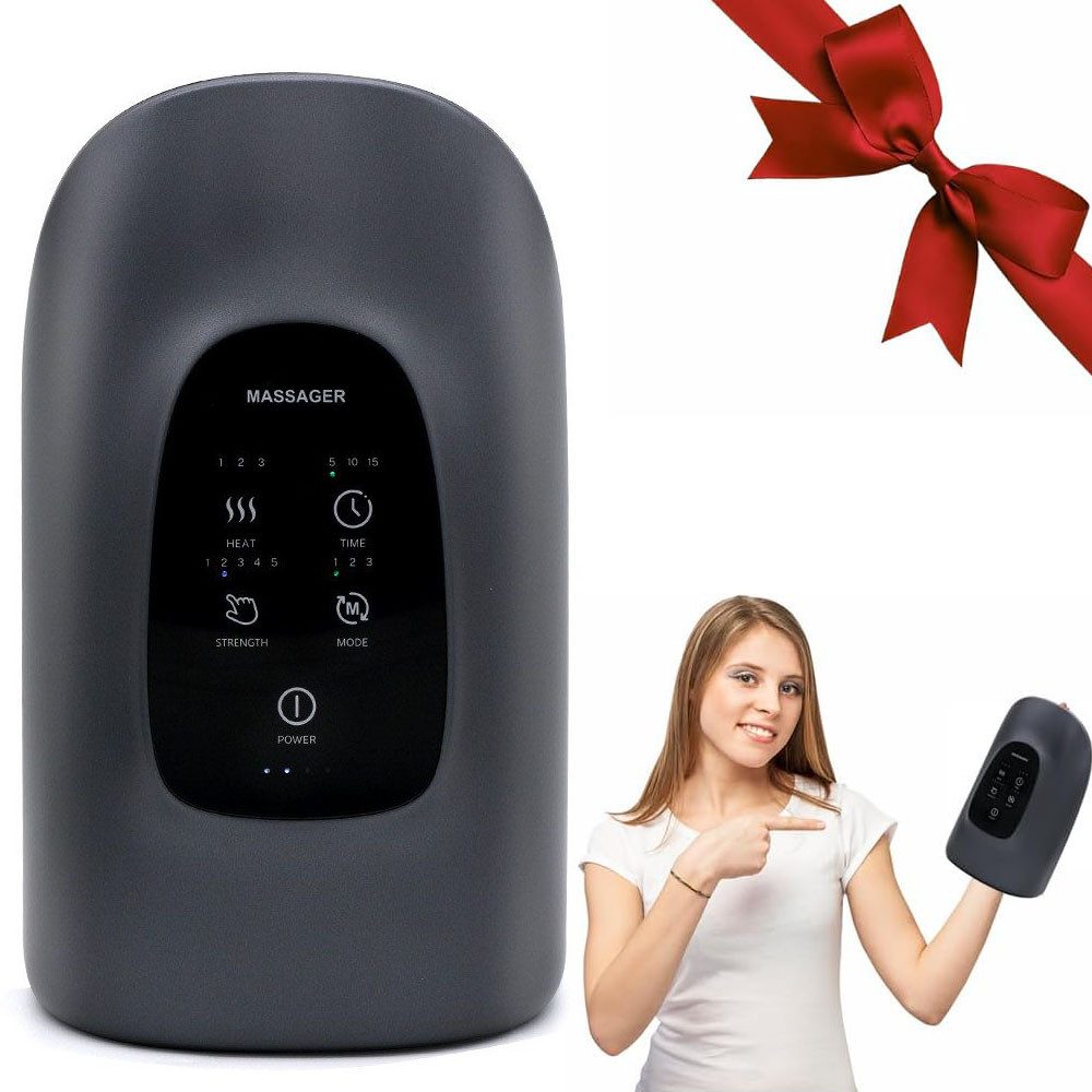 MOPUEA Massagegerät Elektrisches Handmassagegerät, Wärme Luftdruck 5 Intensitäte