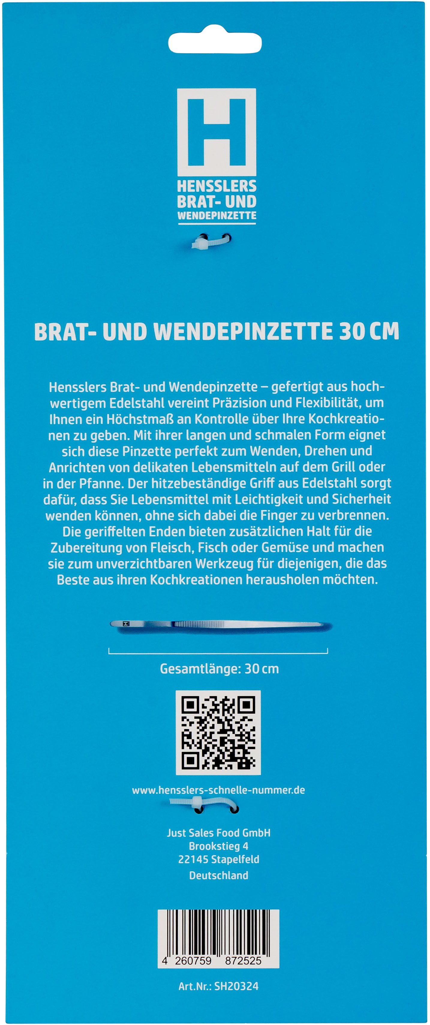 HENSSLERS Kochpinzette HENSSLERS Brat- und Wendepinzette, Edelstahl – Bild 5 von 5