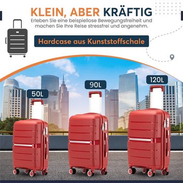 KESSMANN Kofferset 3 teilig Hartschalenkofferset M L XL Koffer + Digitale Kofferwaage, 4 Rollen, (Reisekofferset, 4 tlg., Schloss Teleskopgriff Gepäck Urlaub Zubehör Reise Hartschale Trolley), Reisetasche Kofferset groß mittel klein Handgepäck Gepäck Rollkoffer