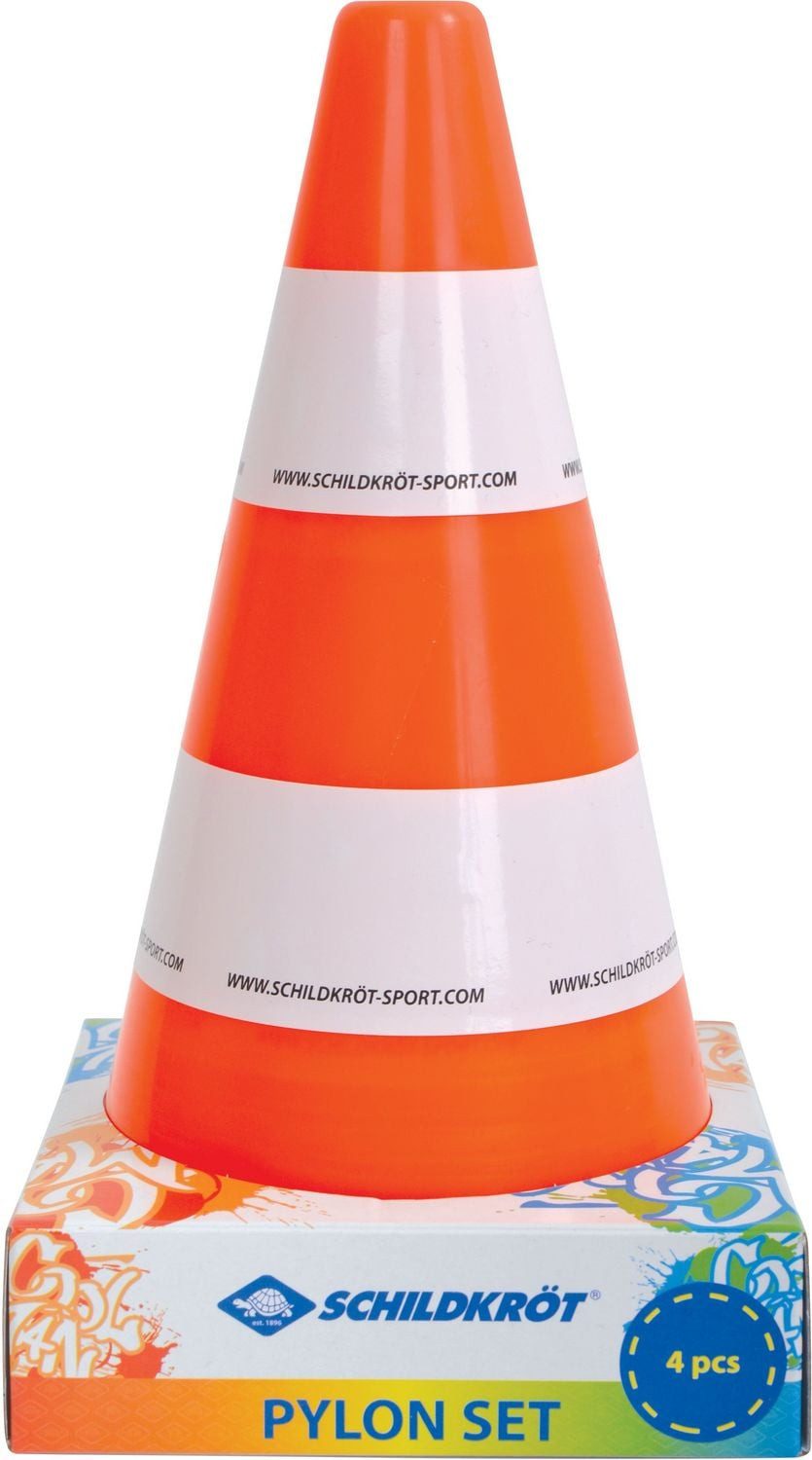 Spiel Schildkröt 970134 - Pylonen Set, 4 Stück, Verkehrskegeln, Kunststoff