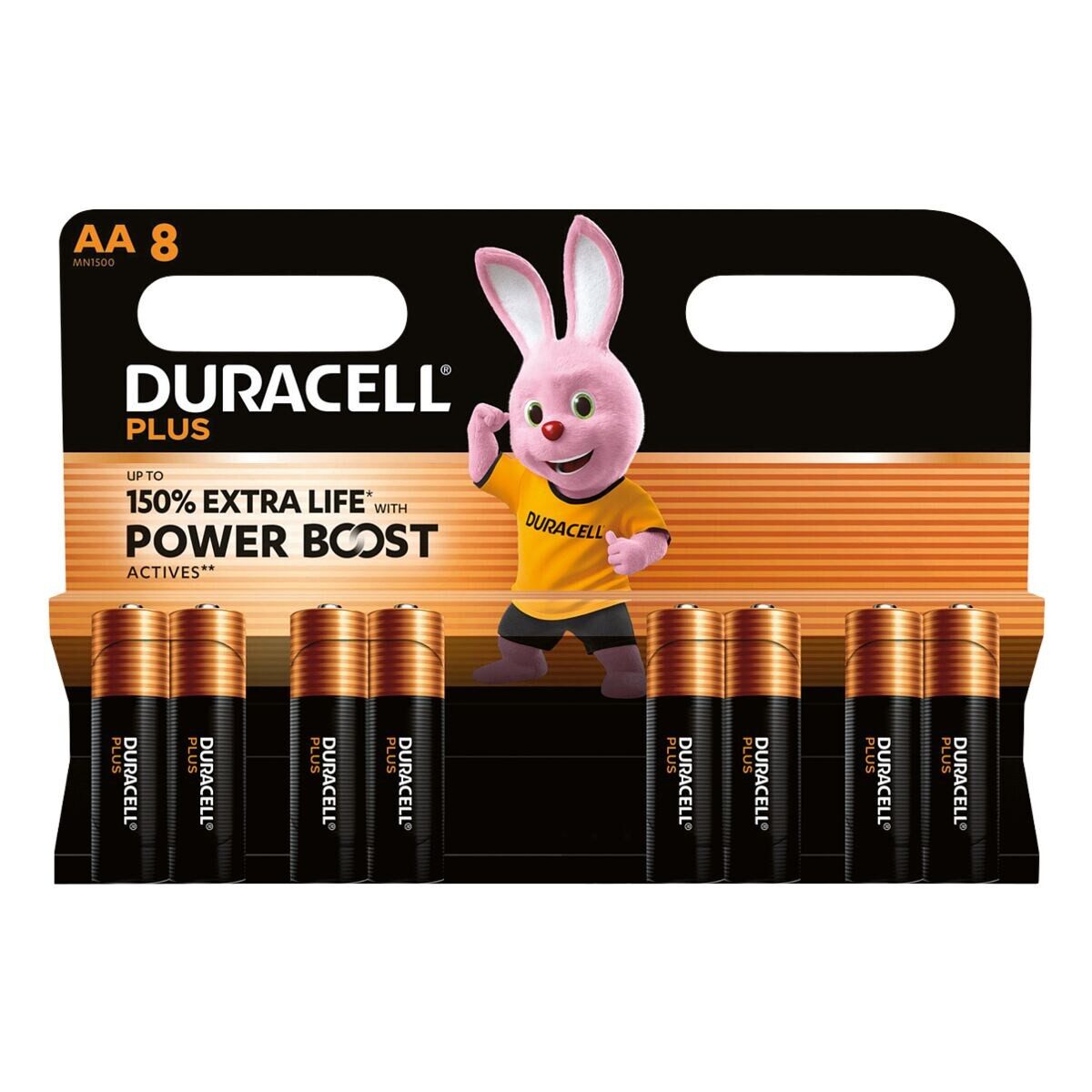 Duracell PLUS Batterie, (8 St), Mignon / AA / LR06, 1,5 V, Alkaline, mit Auslaufschutz