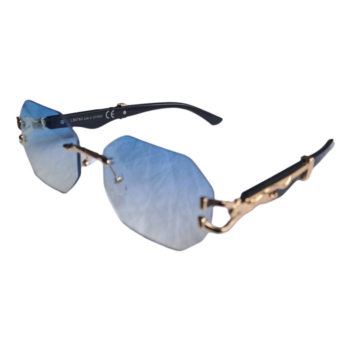 Sonnenbrille Sonnenbrille Randlos Rechteckig Rahmenlos Damen Herren Brille LS5783 B