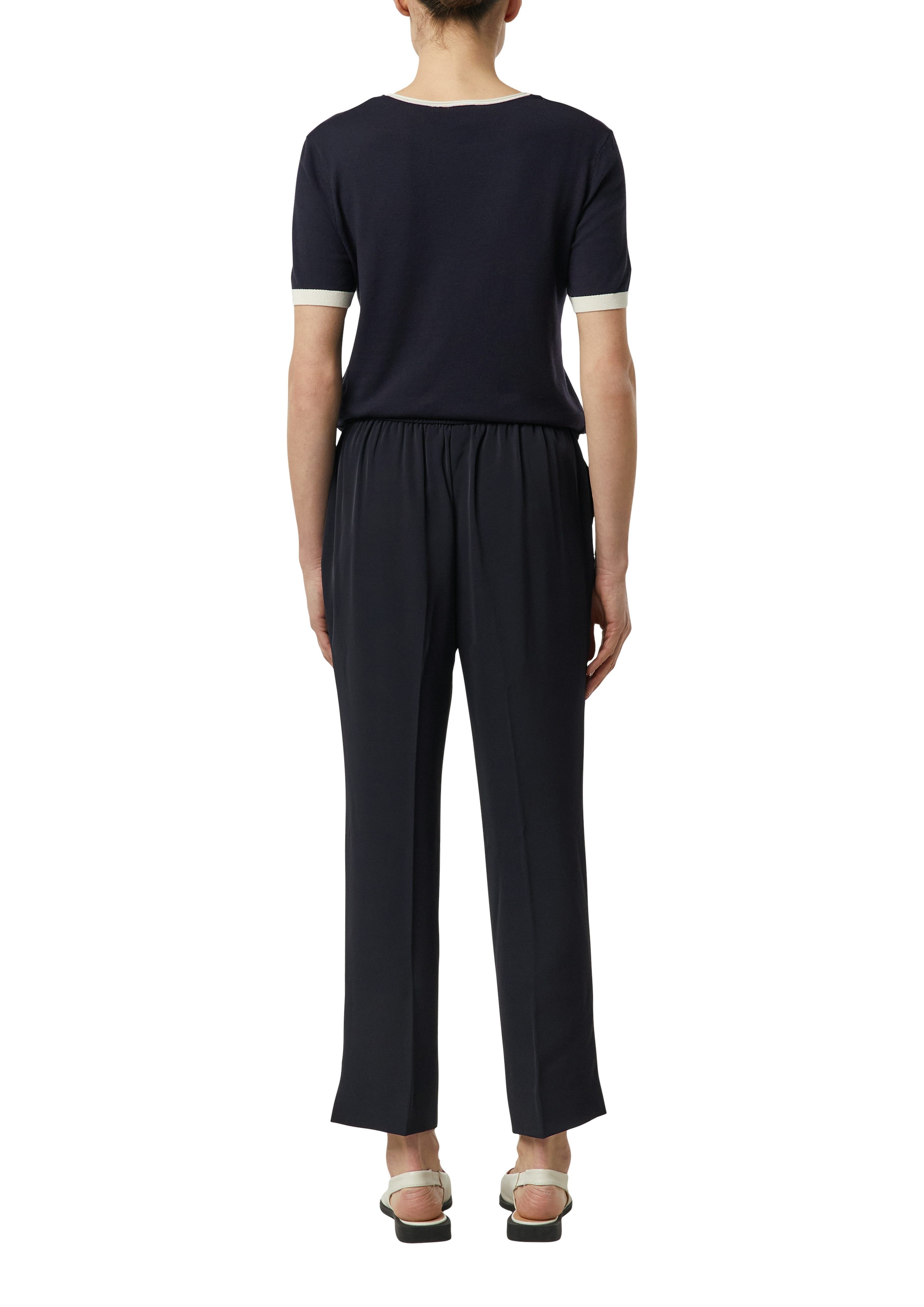 comma Stoffhose mit Gummizug und Kordelzug