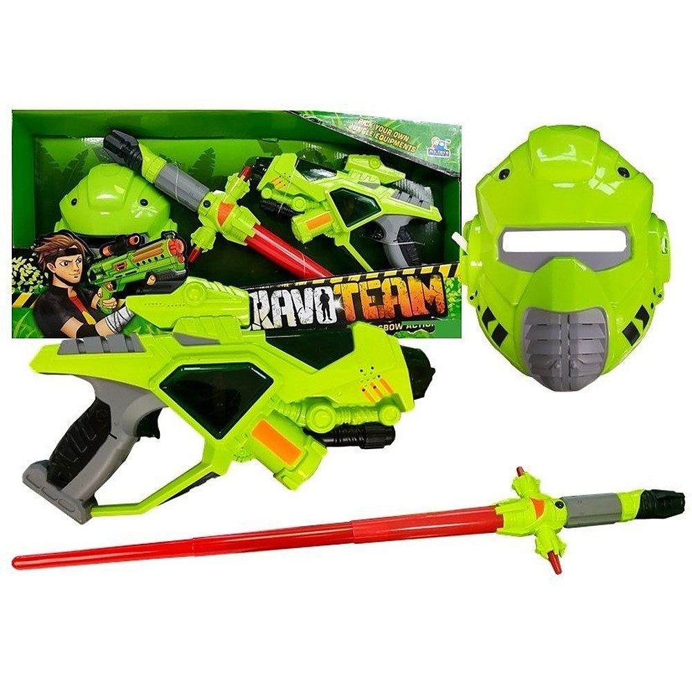LEAN TOYS Lichtschwert Weltraumwaffen Laserpistole Teleskopschwert (Spar-Set, 1-tlg., 83 x 16 cm leuchtend), Licht- & Geräuscheffekte, Teleskopschwert