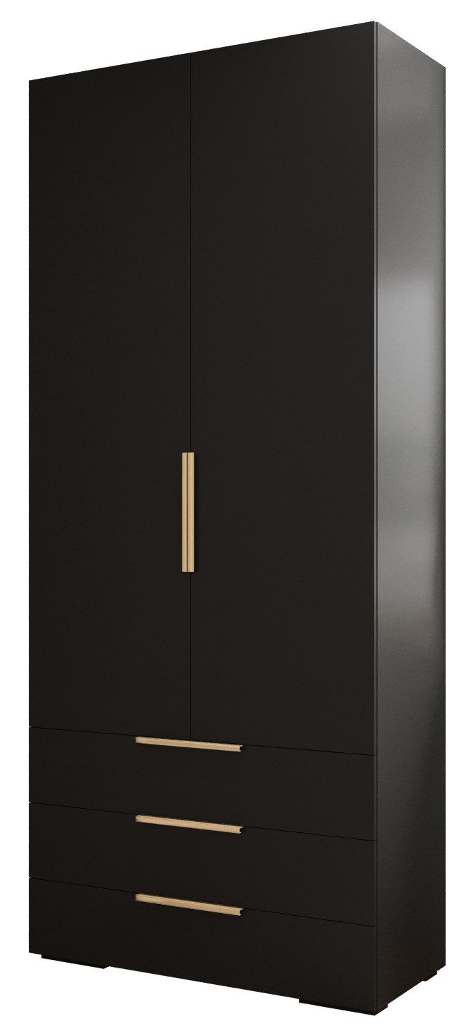 ABIKS MÖBEL Drehtürenschrank INOVA 1 Kleiderschrank 2D3SZ mit Kleiderstange und Regalen