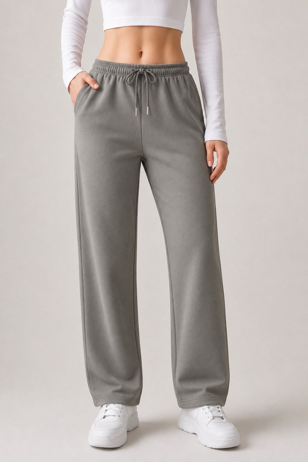 R-CAMP Sweathose Jogginghose Damen (Packung, 1-tlg., Joggingose für Damen) Lang Weite Sporthose Weites Bein Baumwolle Bequeme Wide Leg