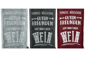 GILDE Geschenkbox SET Filz Tasche Weinflaschen drei Farben Spruch "Guten Freunden..." (Set, 3 St., 3er Set), 3er Set