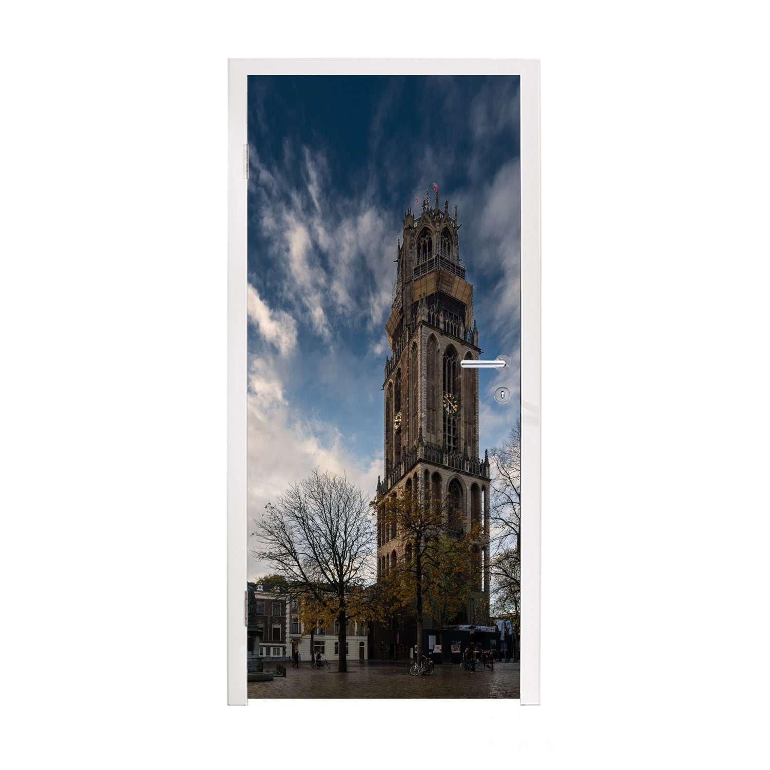 MuchoWow Türtapete Sonne - Domturm - Utrecht, Matt, bedruckt, (1 St), Fototapete für Tür, Türaufkleber, 75x205 cm