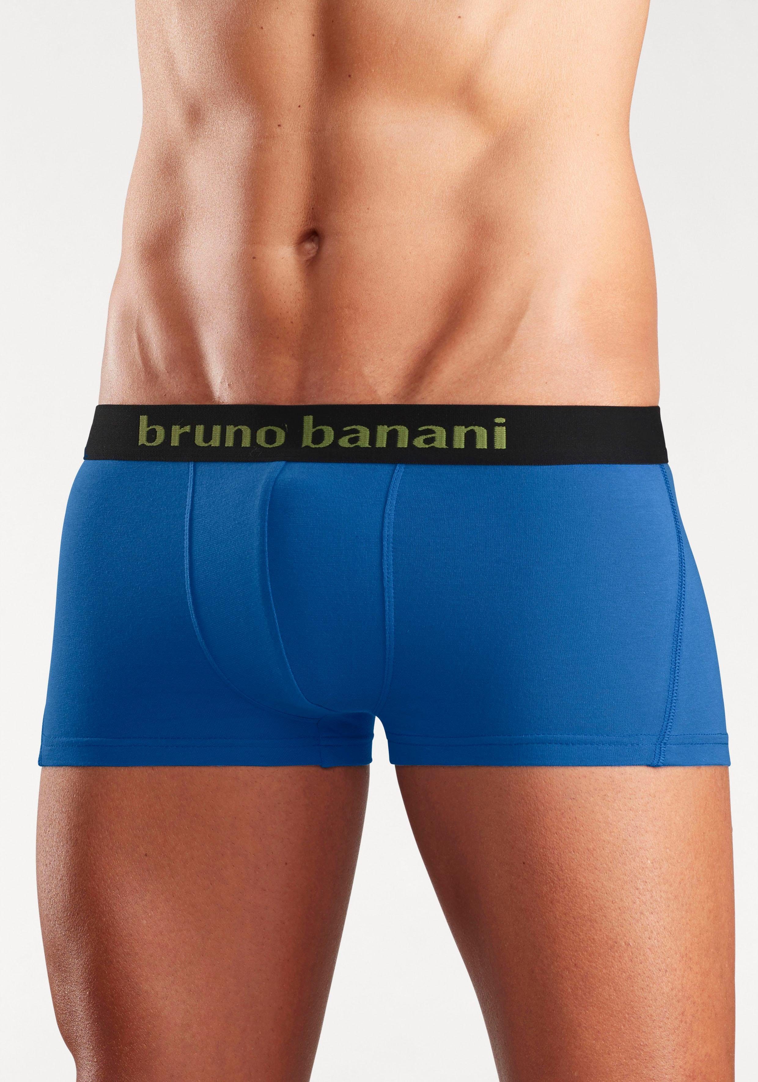 Bruno Banani Hipster (Packung, 4-St) knapp sitzende Boxershorts mit Logo Webbund aus Baumwollmischung