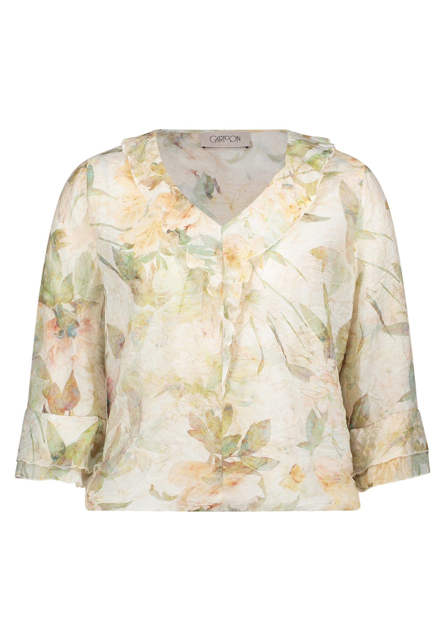 Rüschenbluse Damen mit 3/4 Arm