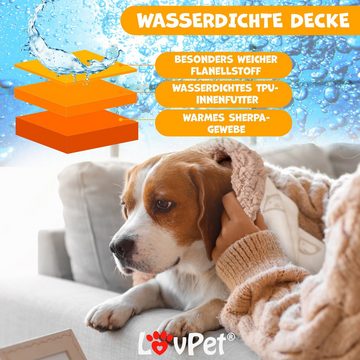 Lovpet Tierdecke, wasserdichte Hundedecke, Sherpa Fleece Haustier Decke