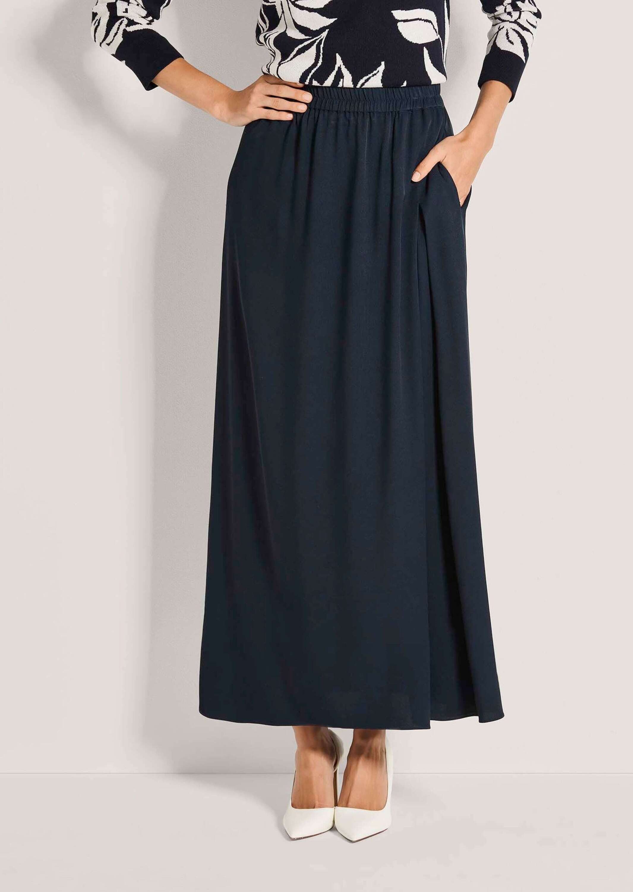 MADELEINE Maxirock Langer Rock mit tiefer Seitenfalte