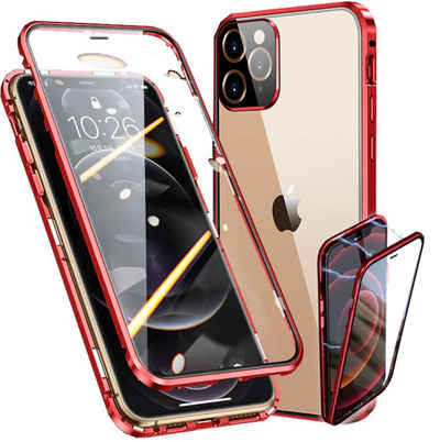 Wigento Handyhülle Beidseitiger 360 Grad Magnet / Glas Case Bumper für Apple iPhone 13 Pro Handy Tasche Case Hülle Cover New Style