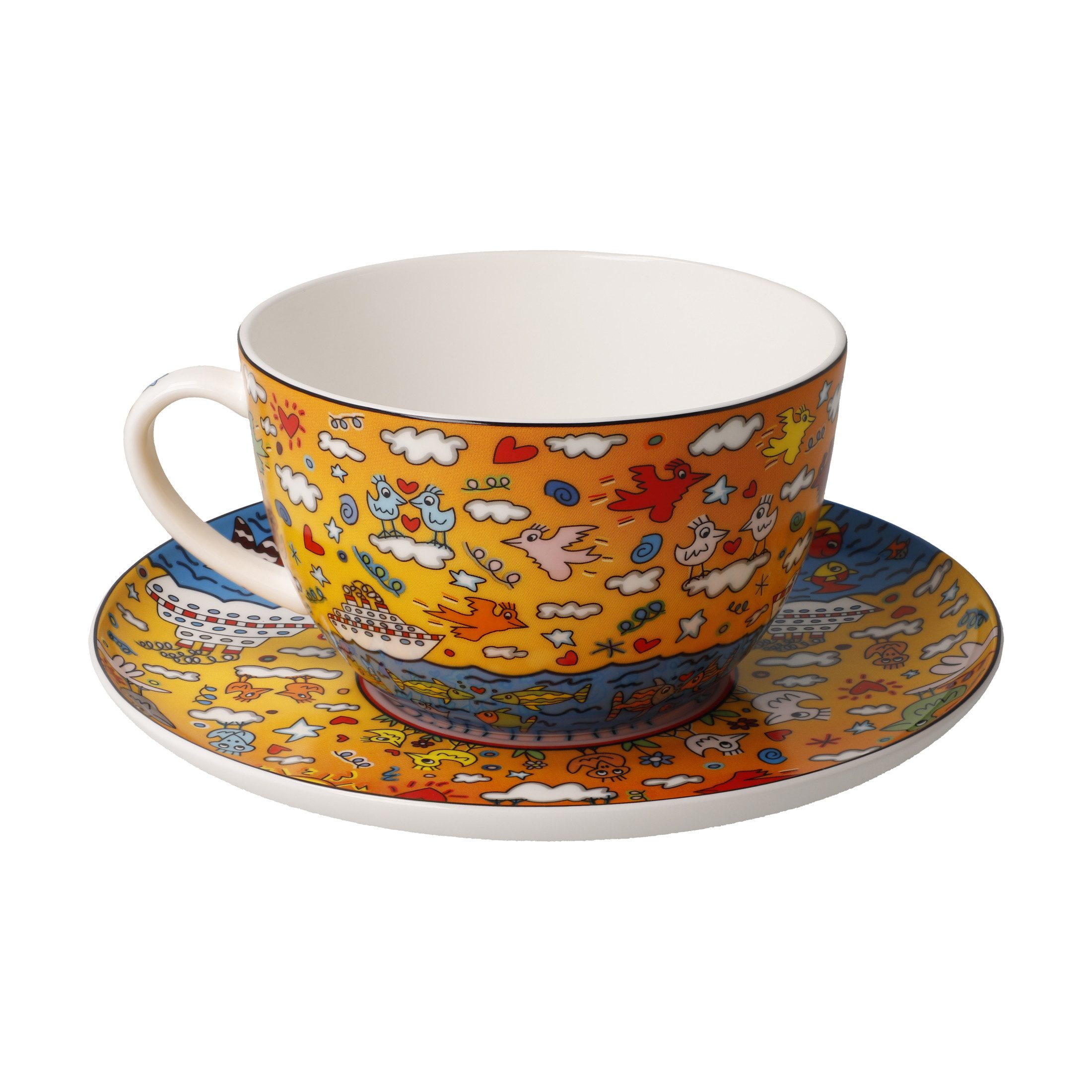 Goebel Cappuccinotasse The Romance of the Sea, 2-tlg., Porzellan, 2 teilig