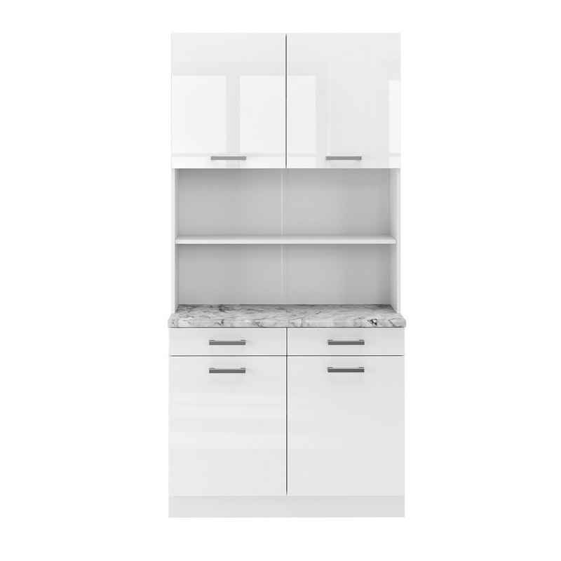 Vicco Küchenzeile R-Line, Weiß Hochglanz, 100 cm