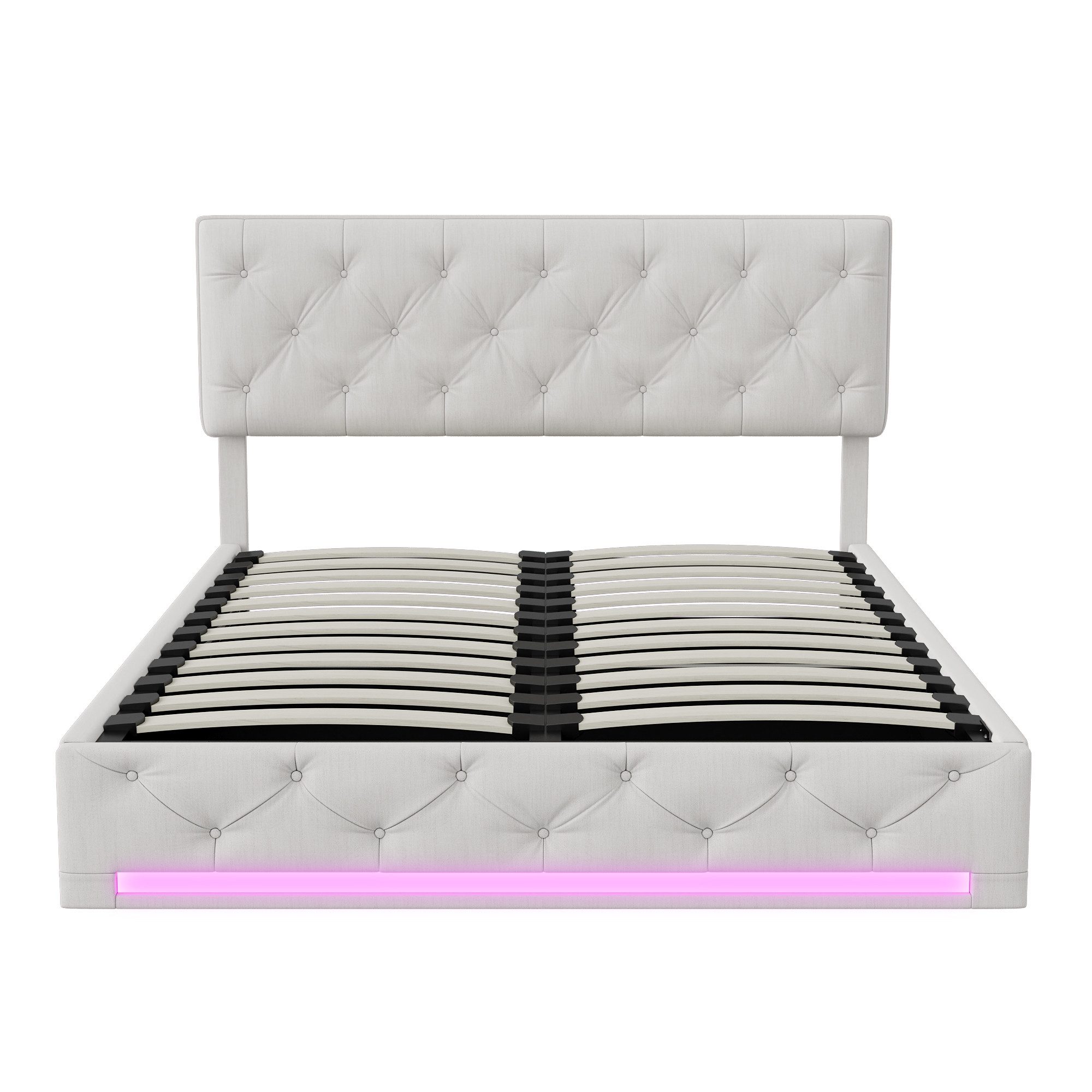 Furnishings Home Polsterbett LED Stauraumbett Doppelbett günstig online kaufen