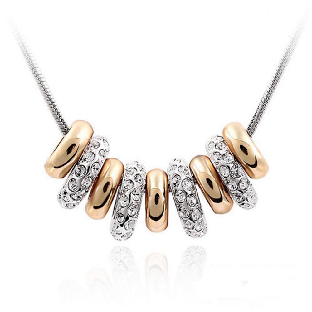 Kette aus Damen Ketten-Set Necklace Halskette BUNGSA Loops (1-tlg), Messing Silber