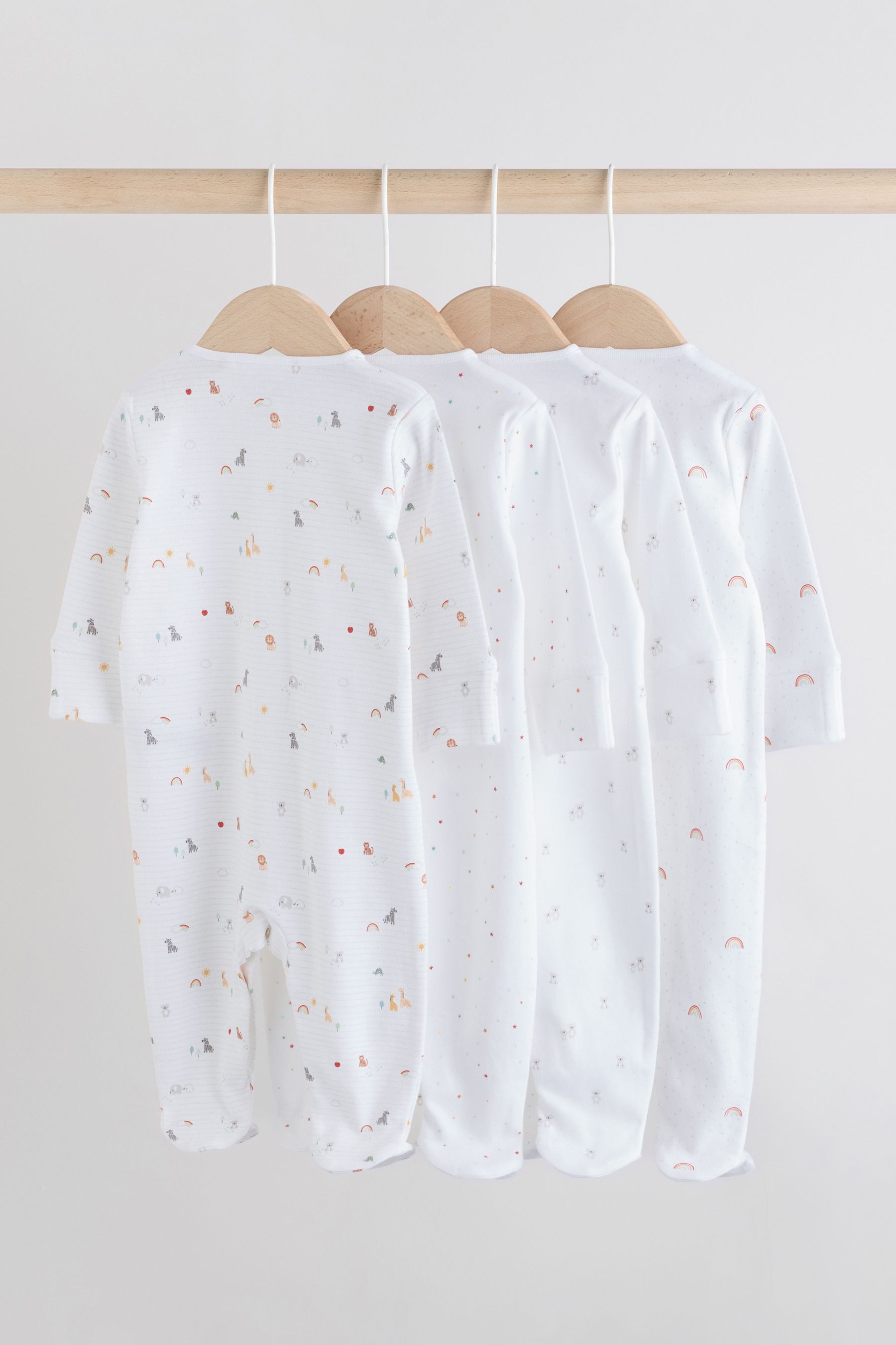 Next Schlafoverall 4er-Pack Babystrampler mit Druckknöpfen, 4er-Pack (4-tlg)