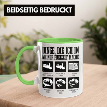 Trendation Tasse Trendation - Züge Tasse Ich Liebe Züge Geschenk Eisenbahner Modelleisenbahn Lustiger Spruch