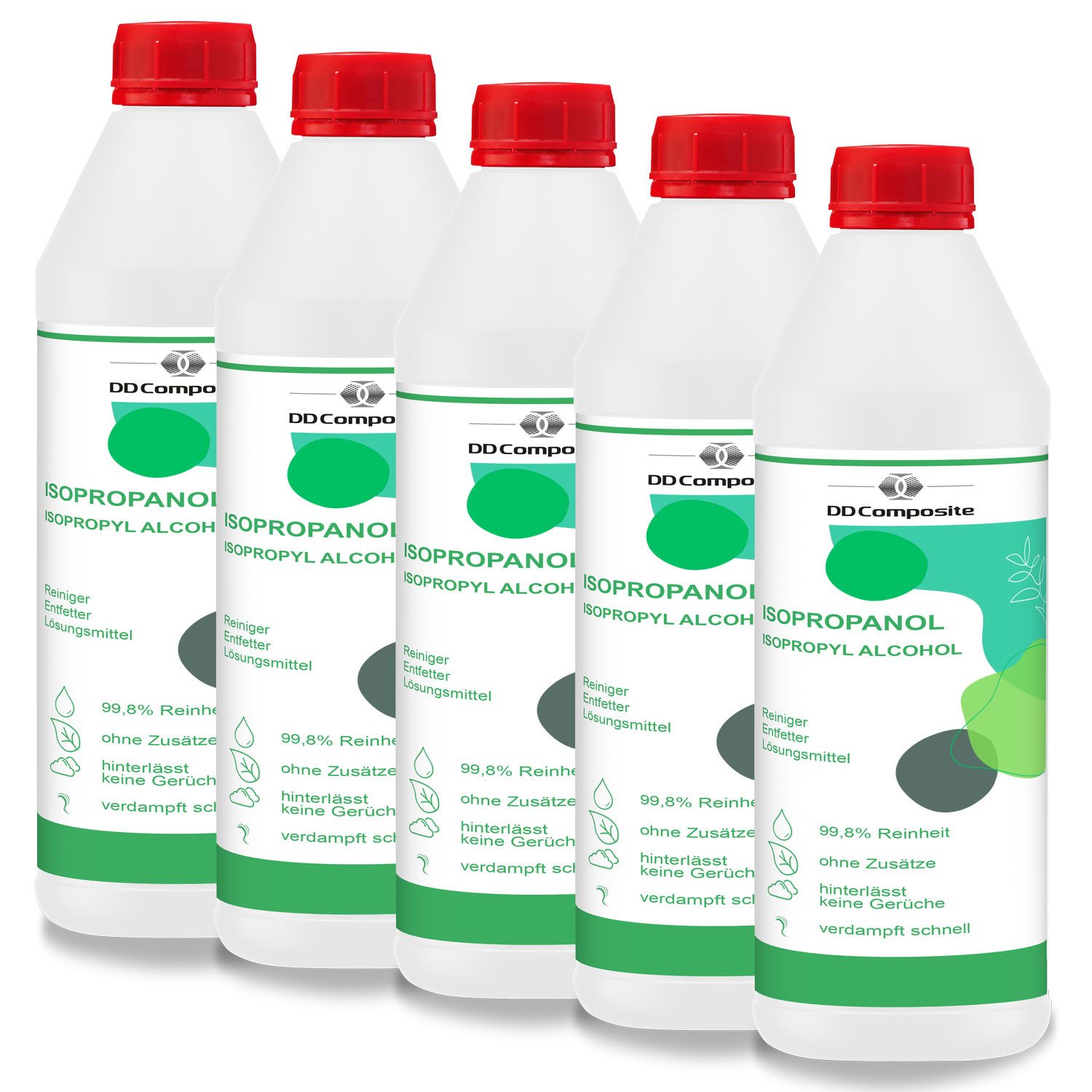 DD Composite 5 x 1Liter Isopropanol Reinigungsalkohol (Set, [- 5 x 1 Liter Isopropano technischer Reinigungsalkohol)