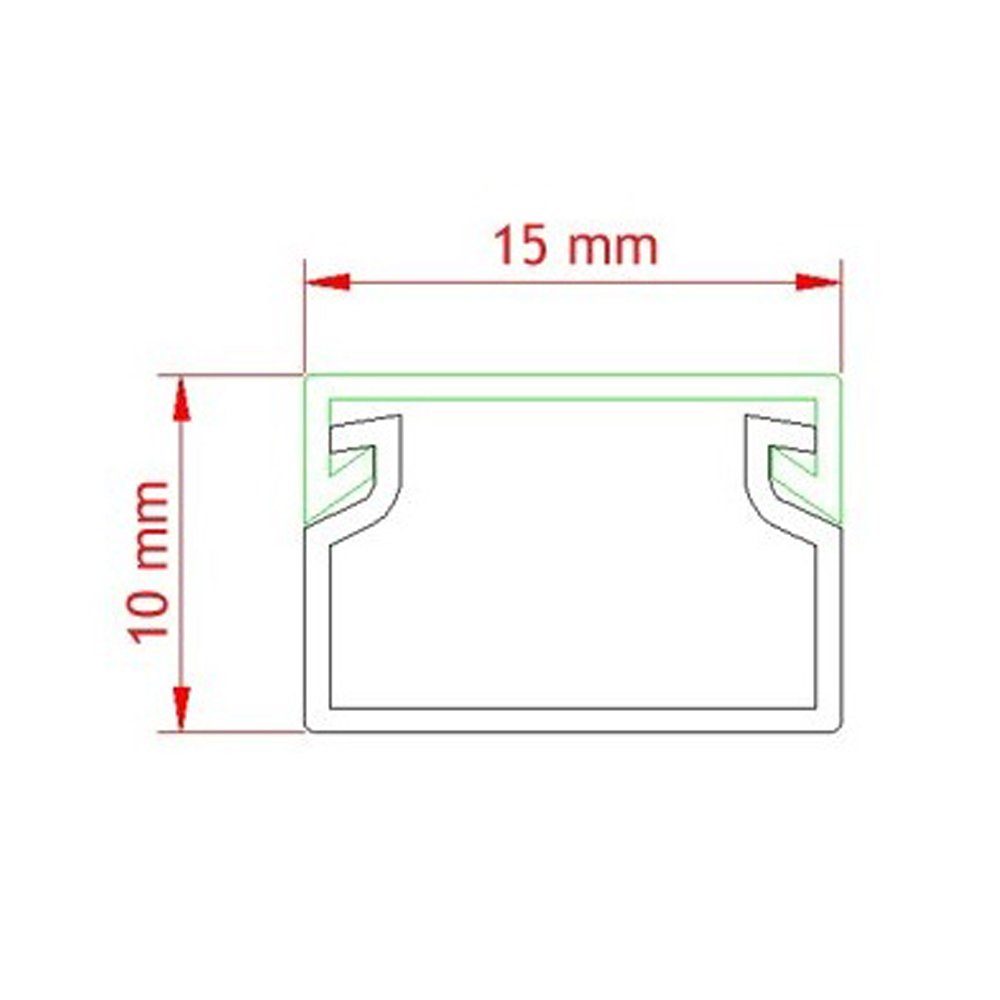 ARLI Kabelkanal Schraubbar mit Bodenlochung (16m, 16-St., Set), PVC, schwer entflammbar, IP-Bewertung: IP40