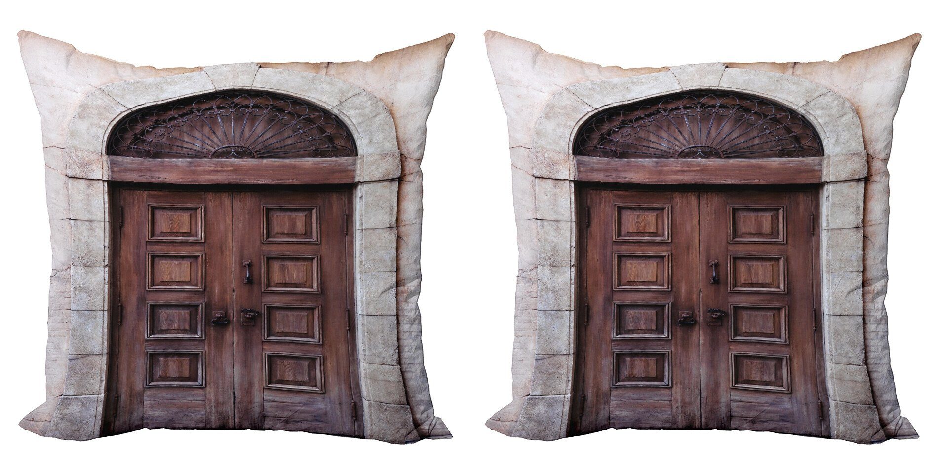 Stück), Doppelseitiger Rustikal Modern Venetian (2 Kissenbezüge Gewölbte Abakuhaus Tür Digitaldruck, Accent
