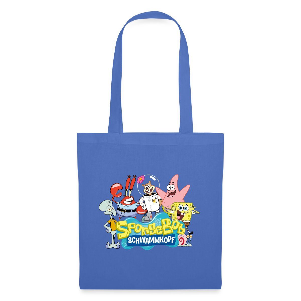 Henkeltasche SpongeBob Schwammkopf Logo Patrick Thaddäus Krabs Stoffbeutel