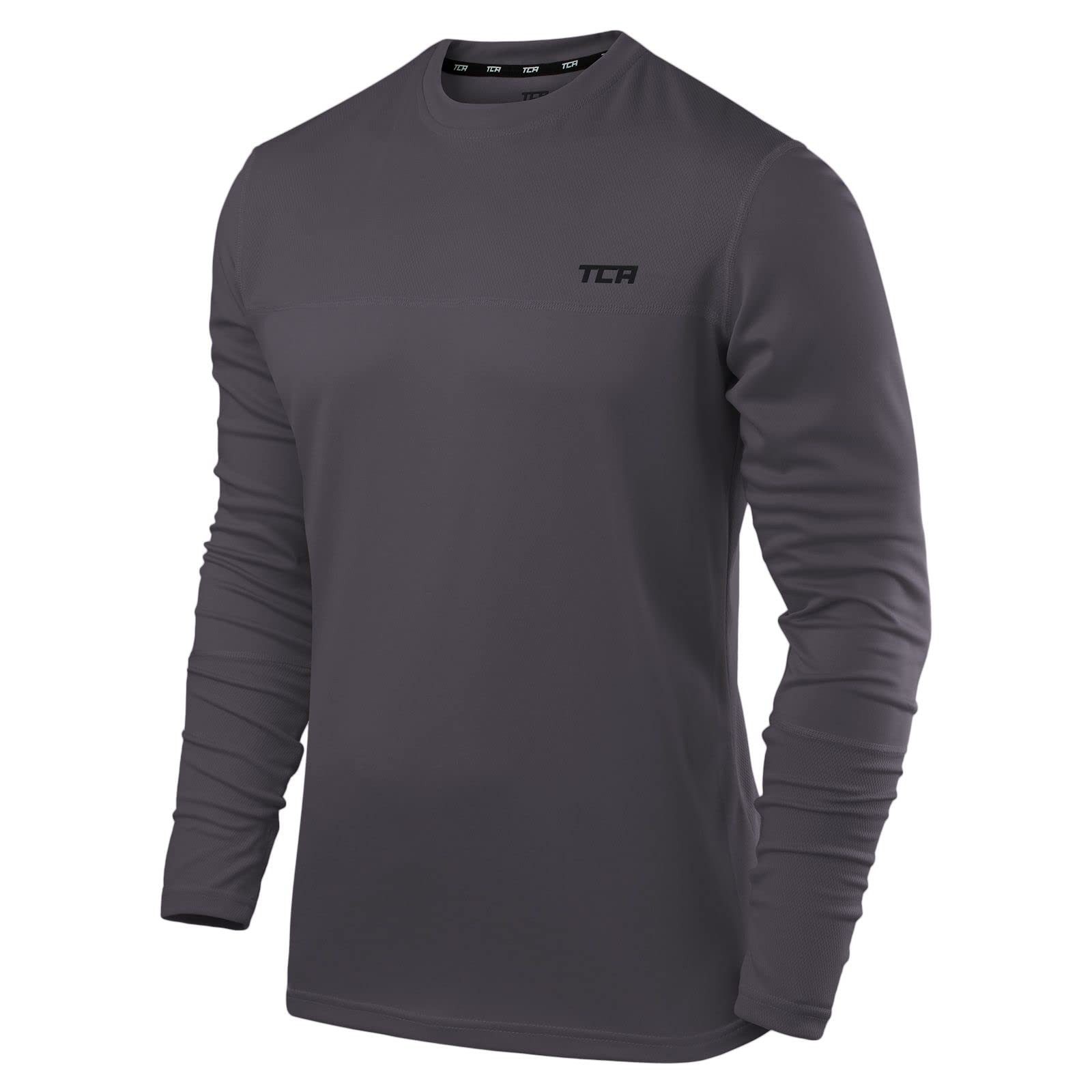 Trainingsshirt TCA Herren Langarm Laufshirt - Grau