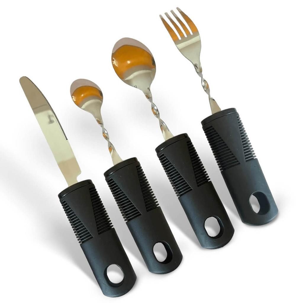 Besteck-Set biegsames Essbesteck Supergrip Biegbar für Senioren mit großen Griffen