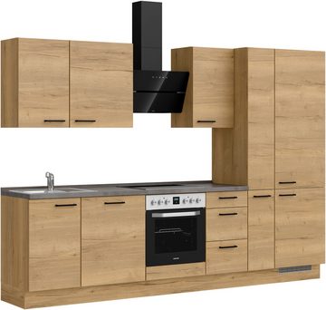 nobilia® Küchenzeile "Structura premium", vormontiert, Ausrichtung wählbar, Breite 300 cm, ohne E-Geräte